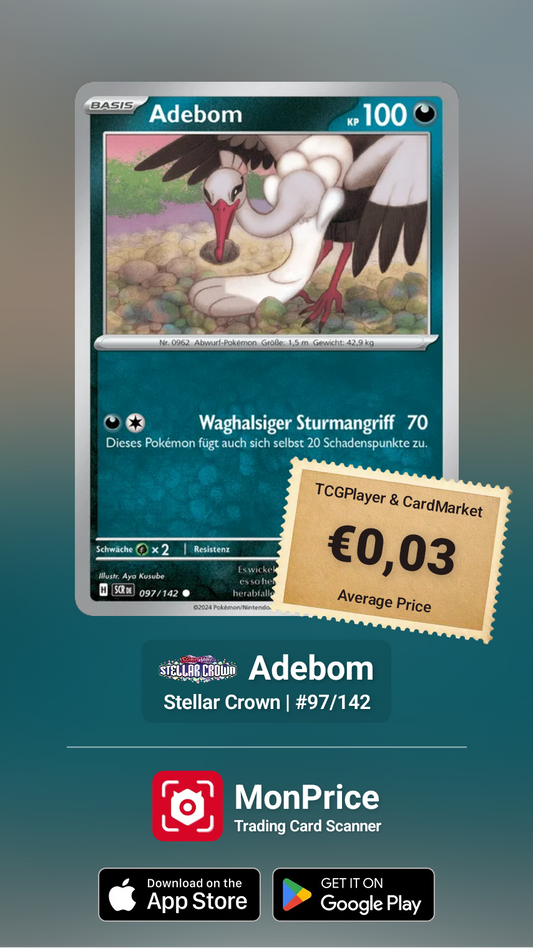 SAMMELKARTE Pokémon Adebom Deutsch