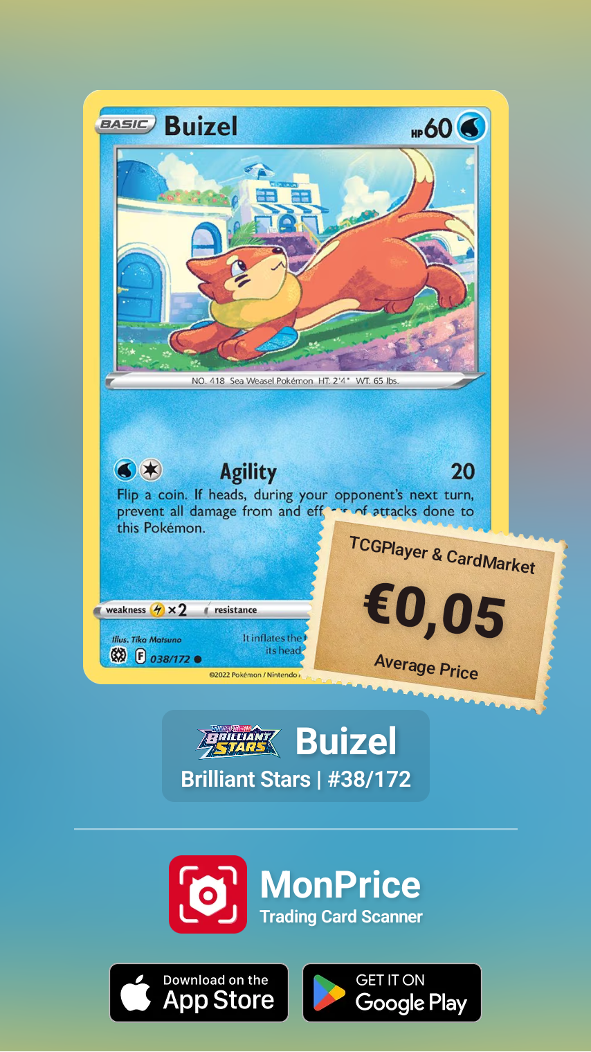 SAMMELKARTE Pokémon Buizel
