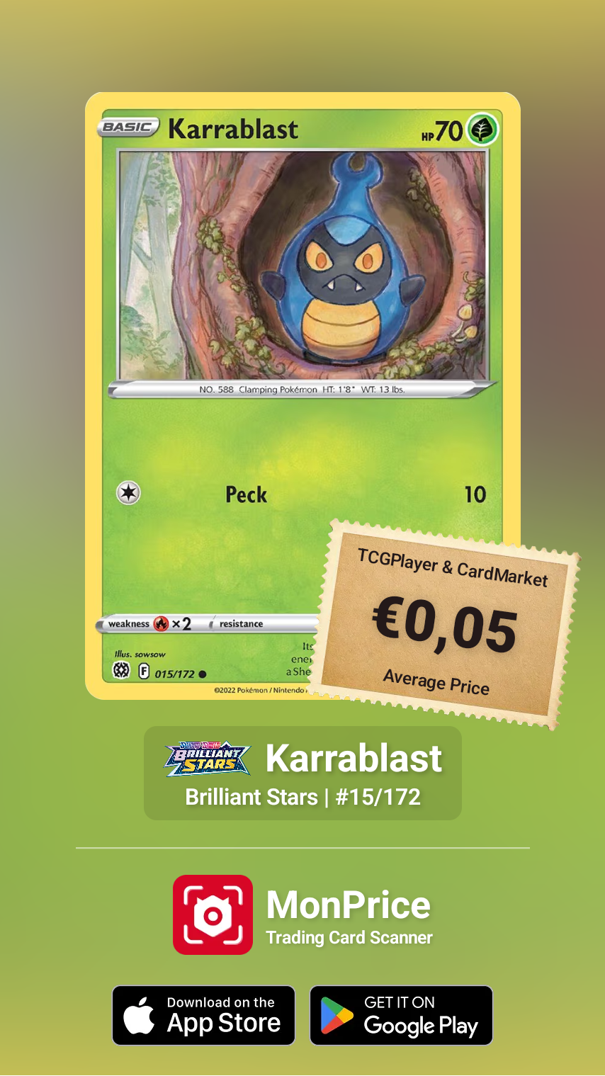 SAMMELKARTE Pokémon Karrablast