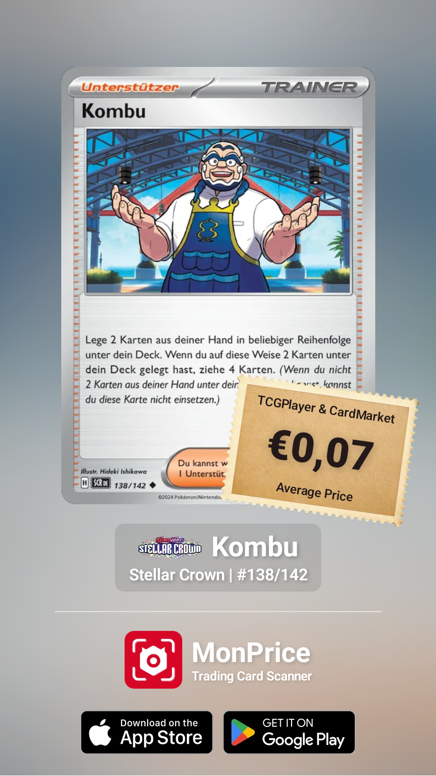 SAMMELKARTE Pokémon Kombu Deutsch
