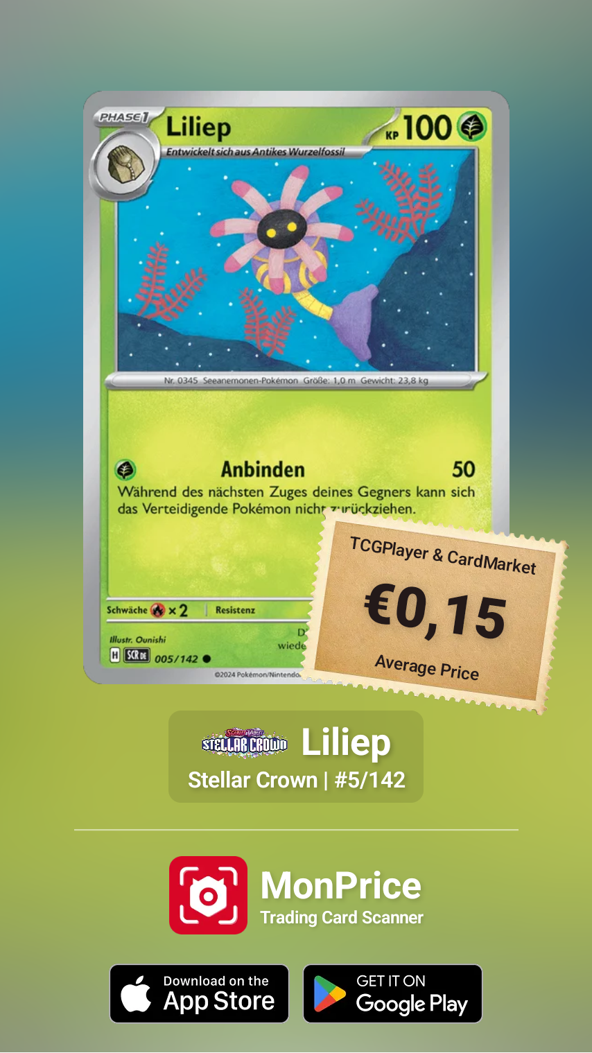 SAMMELKARTE Pokémon Liliep Deutsch