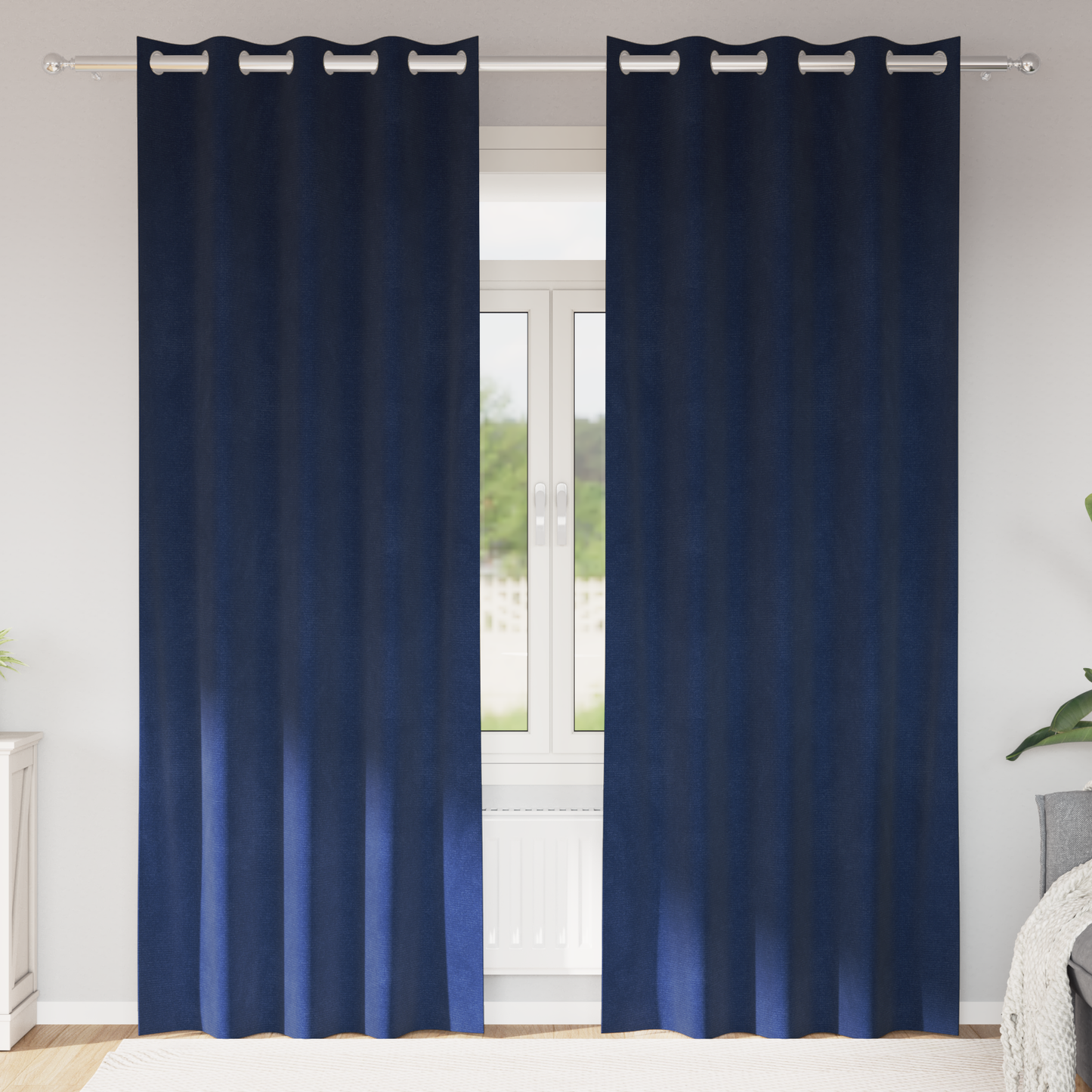 Verdunkelungsvorhänge 2 Pcs Samt Dunkelblau