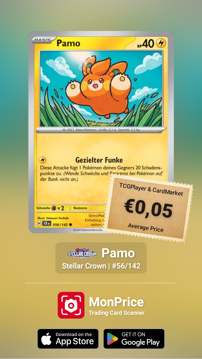 SAMMELKARTE Pokémon Pamo Deutsch