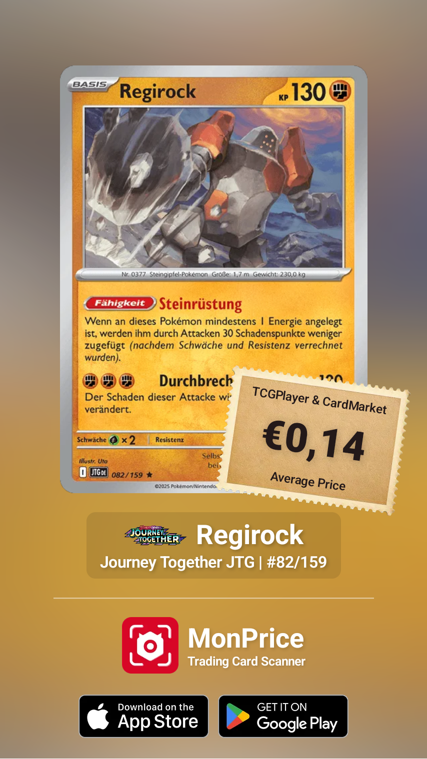 SAMMELKARTE Pokémon Regirock Deutsch