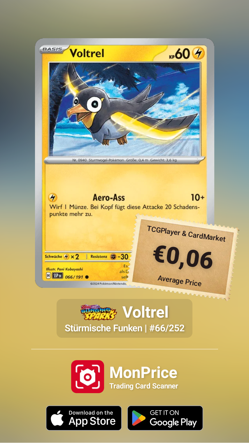 SAMMELKARTE Pokémon Voltrel Deutsch Original
