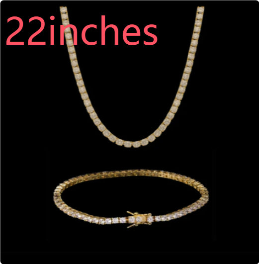 Herrenarmband mit mikro-eingelegten Zirkonia (3 mm)