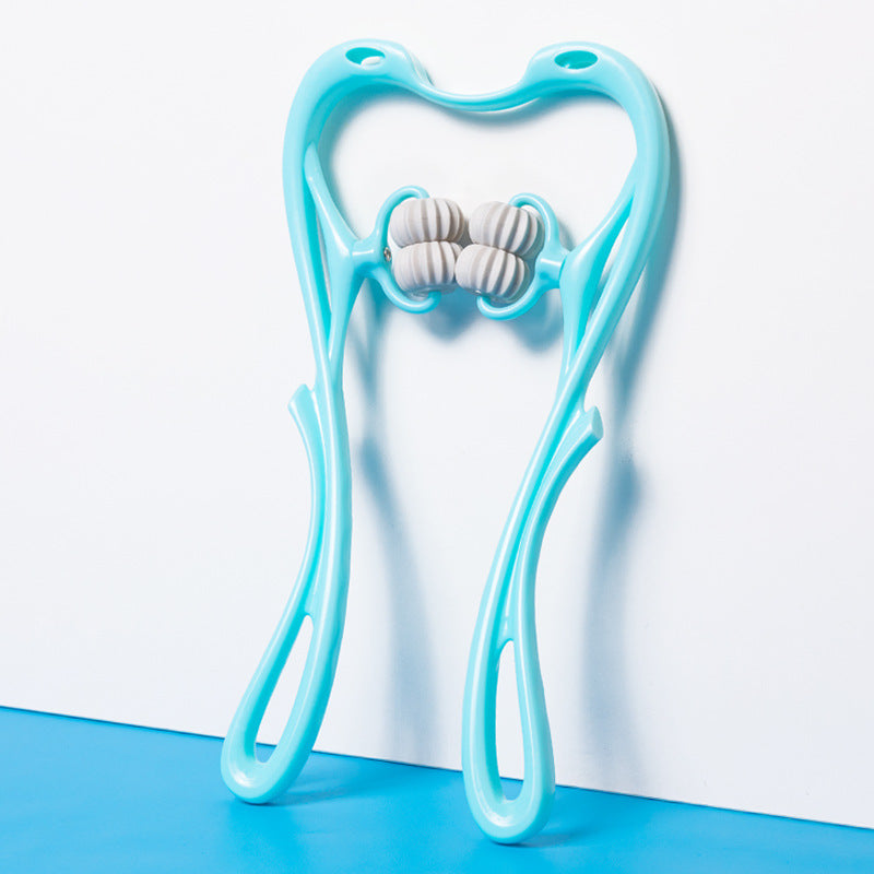 Multifunktionales manuelles Nackenmassagegerät mit sechs Rollen zur Linderung von Massageproblemen