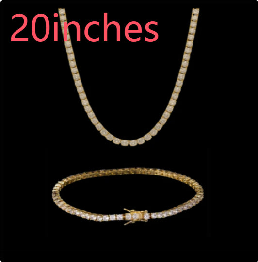 Herrenarmband mit mikro-eingelegten Zirkonia (3 mm)