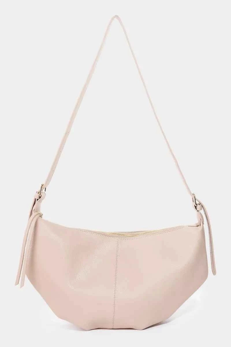 Halbkreisförmige Schultertasche aus Leder von Fame