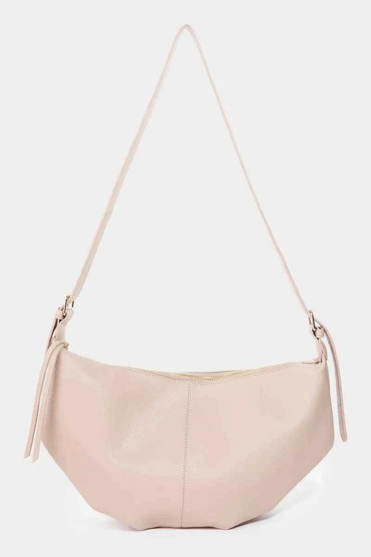 Halbkreisförmige Schultertasche aus Leder von Fame