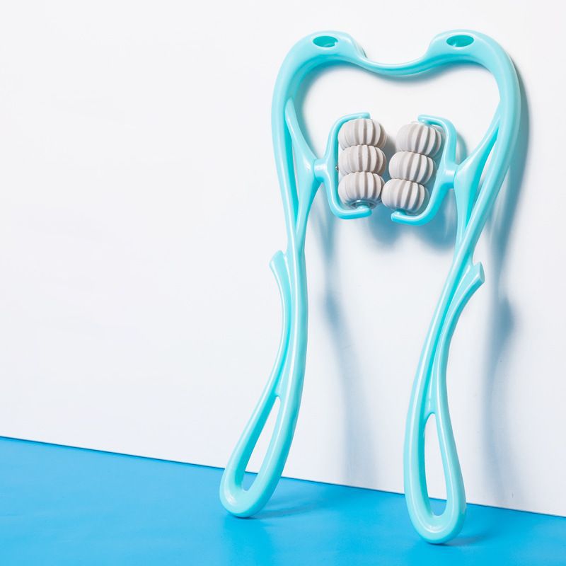 Multifunktionales manuelles Nackenmassagegerät mit sechs Rollen zur Linderung von Massageproblemen