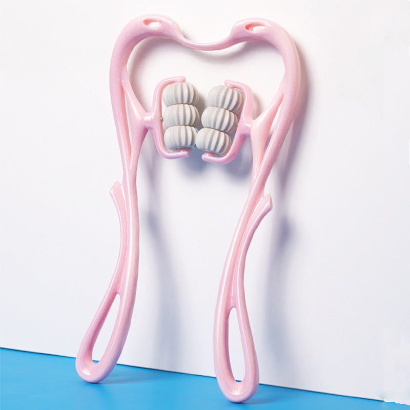 Multifunktionales manuelles Nackenmassagegerät mit sechs Rollen zur Linderung von Massageproblemen